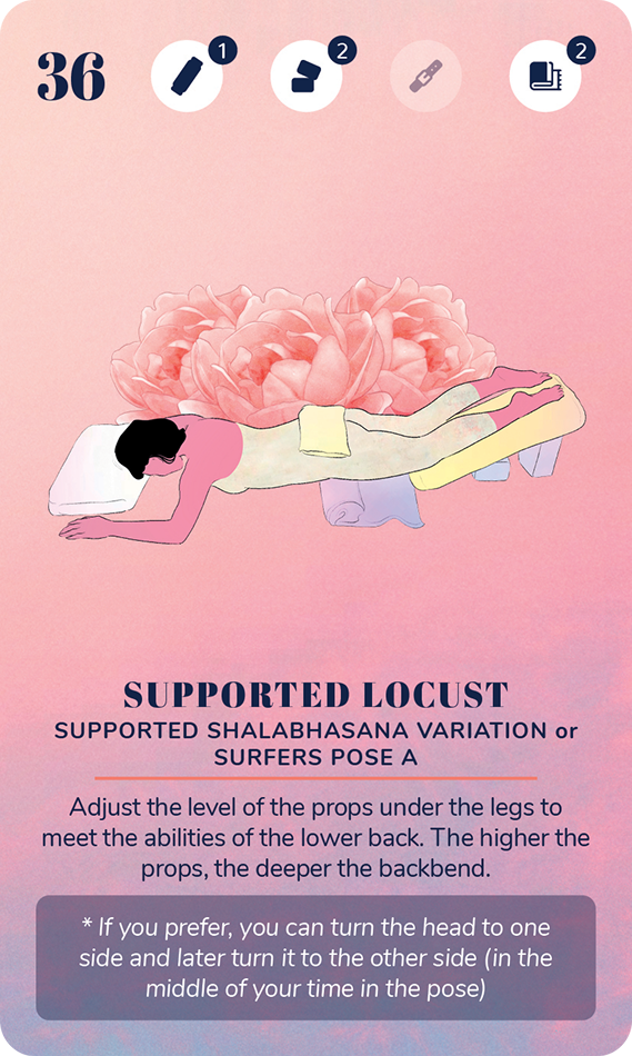 Belt pose card from the Restorative Yoga Deck