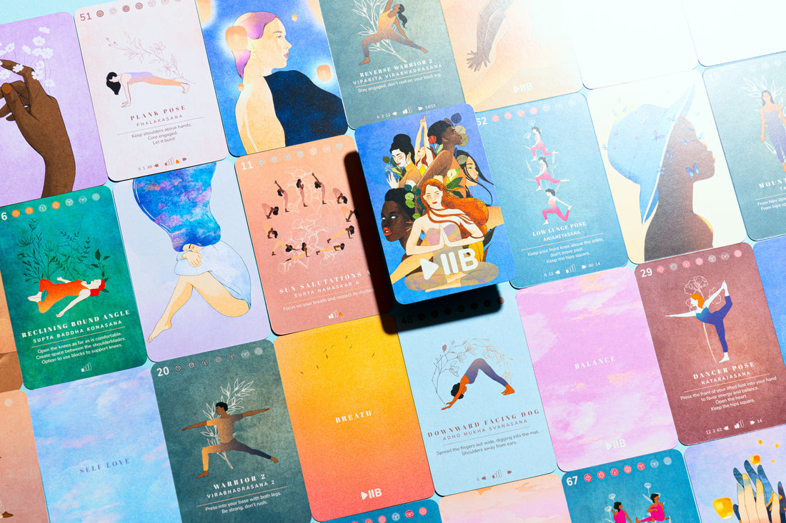 Cards standing on a pink background