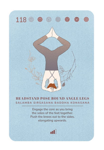 Card 118, Headstand Pose Bound Angle Legs