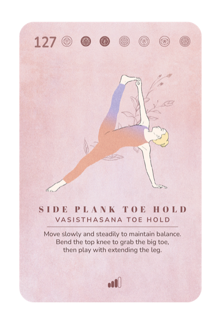 Card 127, Side Plank Toe Hold