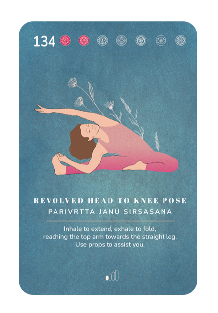 Card 134, Revolved Head to Knee Pose