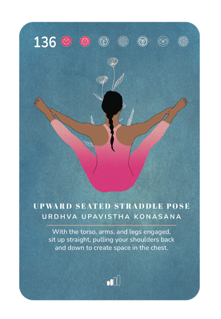 Card 136, Upward Seated Straddle Pose