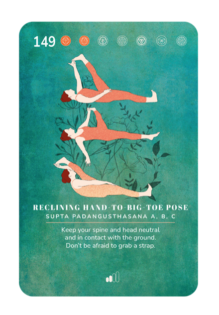 Card 149, Reclining Hand-to-Big Toe Pose