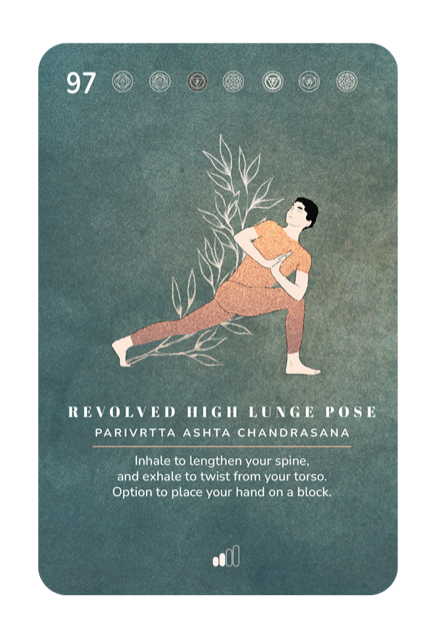 Card 97, Revolved High Lunge Pose