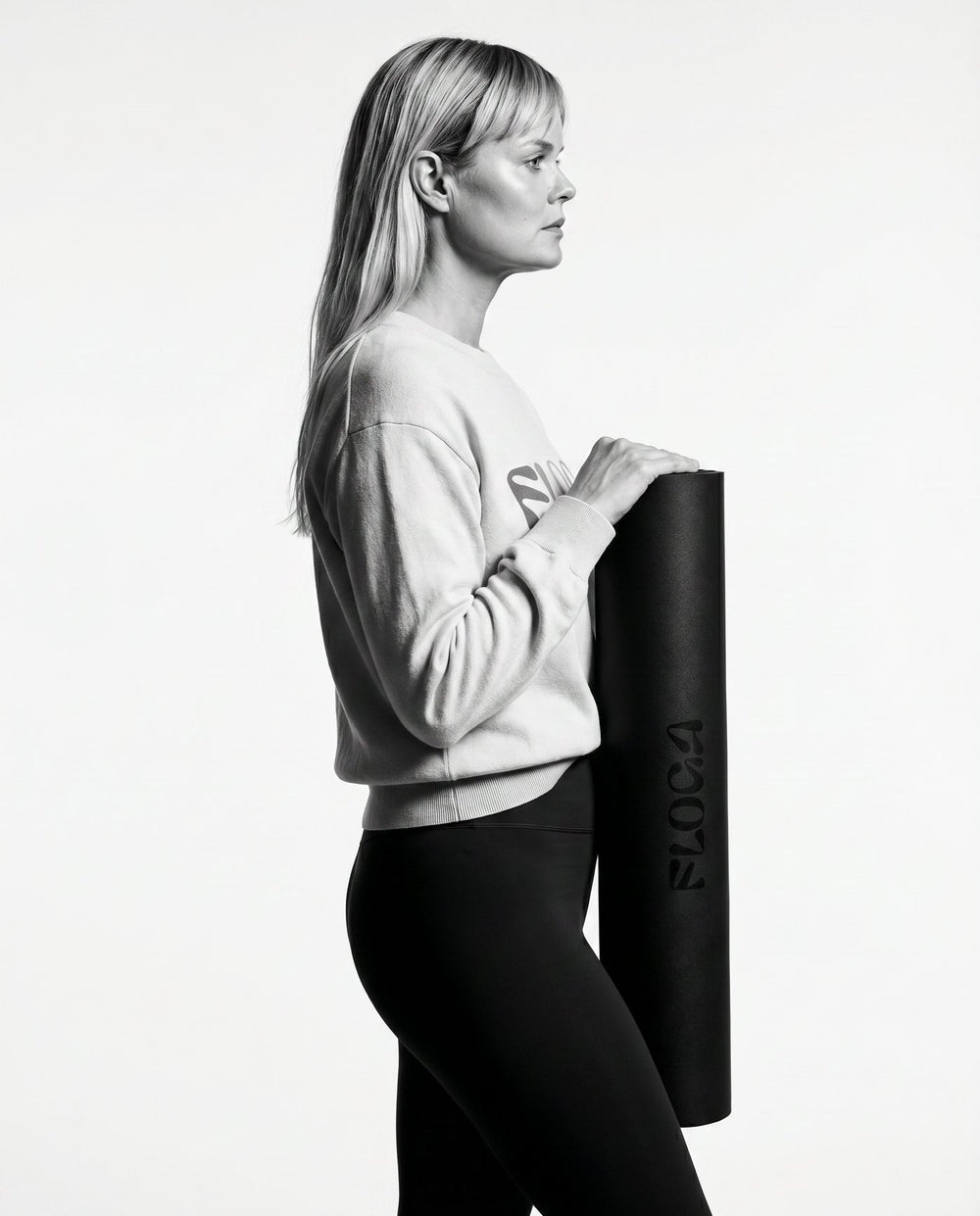Studio profile with the rolled Floga Mat