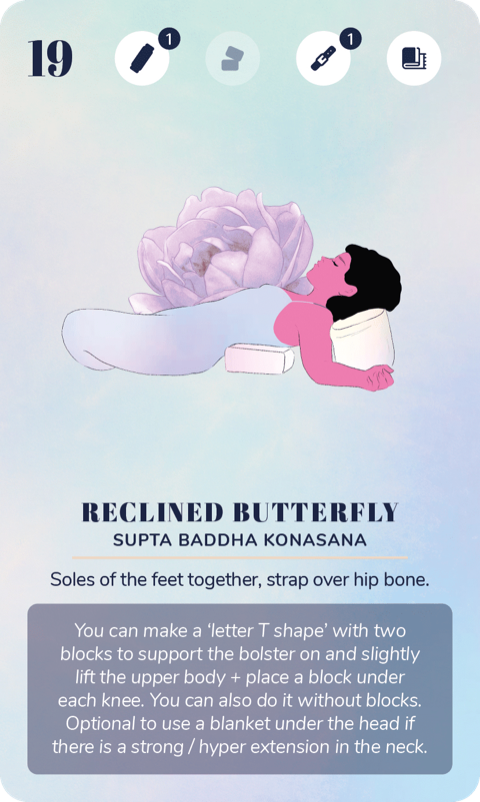 A Restorative Yoga Deck card