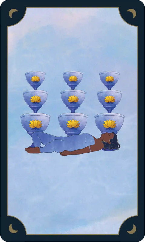 Tarot Yoga Deck card: Nine of Cups