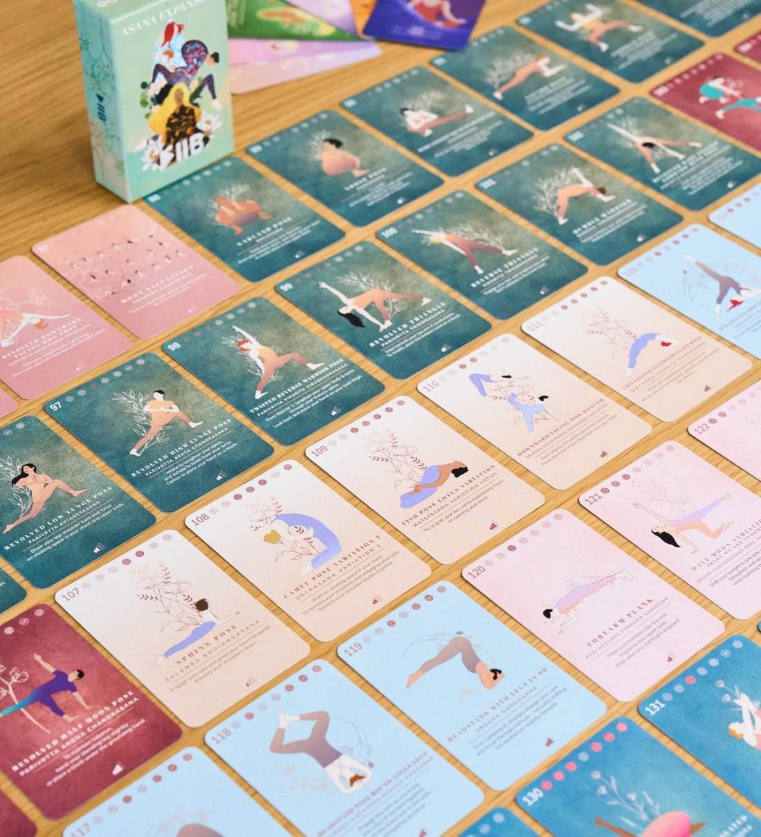The Asana Expansion Deck cards laid out
