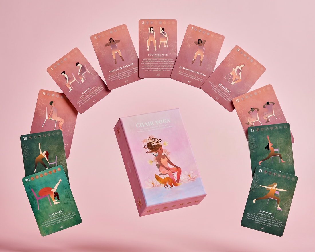 The Chair Yoga Deck cards fanned out