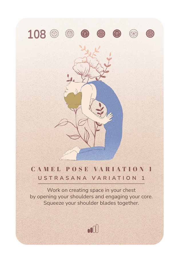 Card 108, Camel pose variation 1