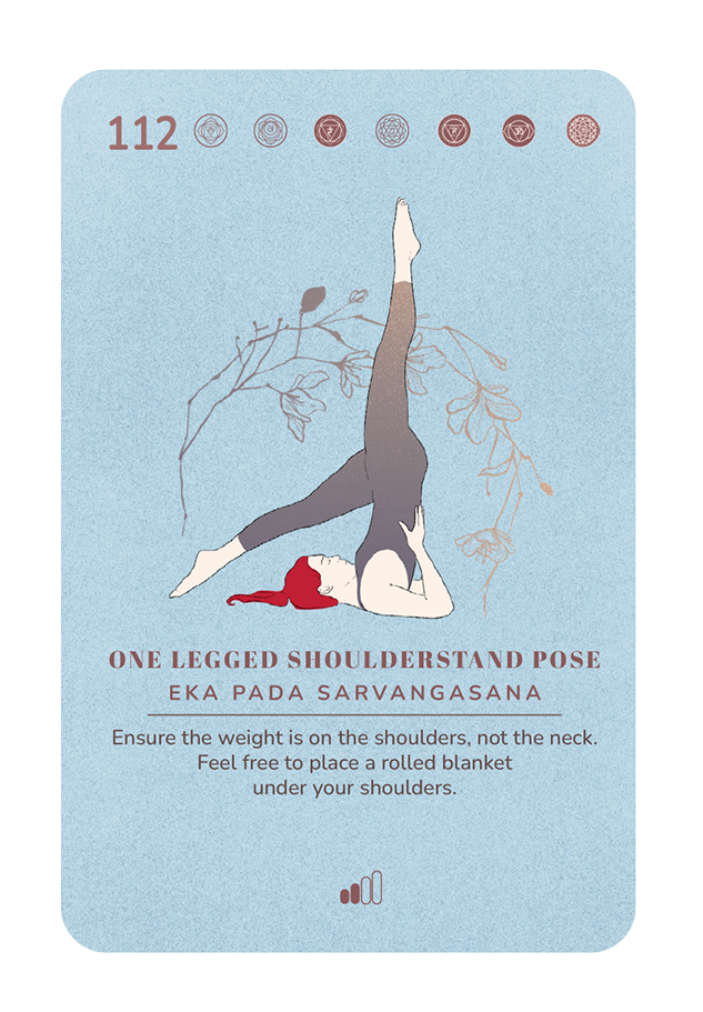 Card 112, One legged shoulder stand