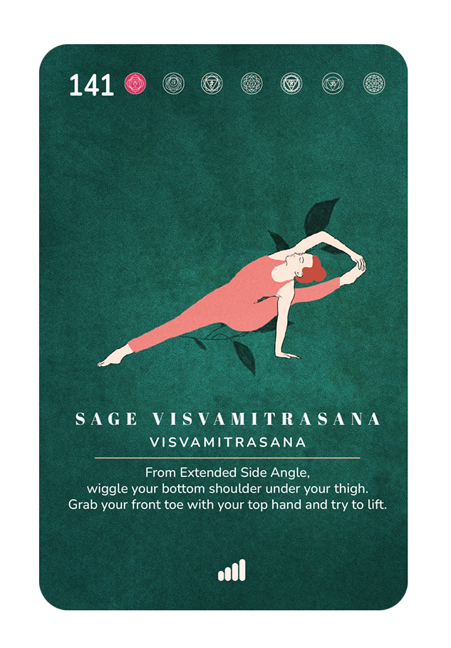 Card 141, Sage Visvamitrasana