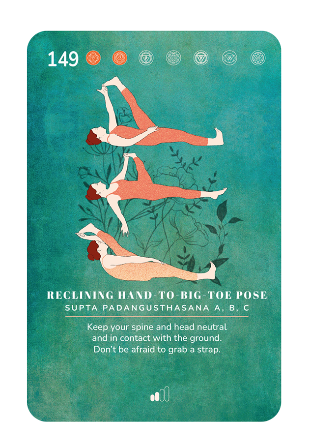 Card 149, Reclining hand-to-big-toe pose
