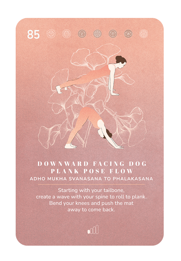 Card 85, Downward facing dog to plank flow