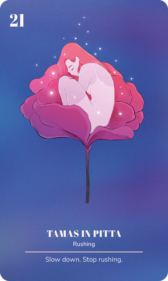 A card from the Ayurveda Yoga Deck: Restorative asana