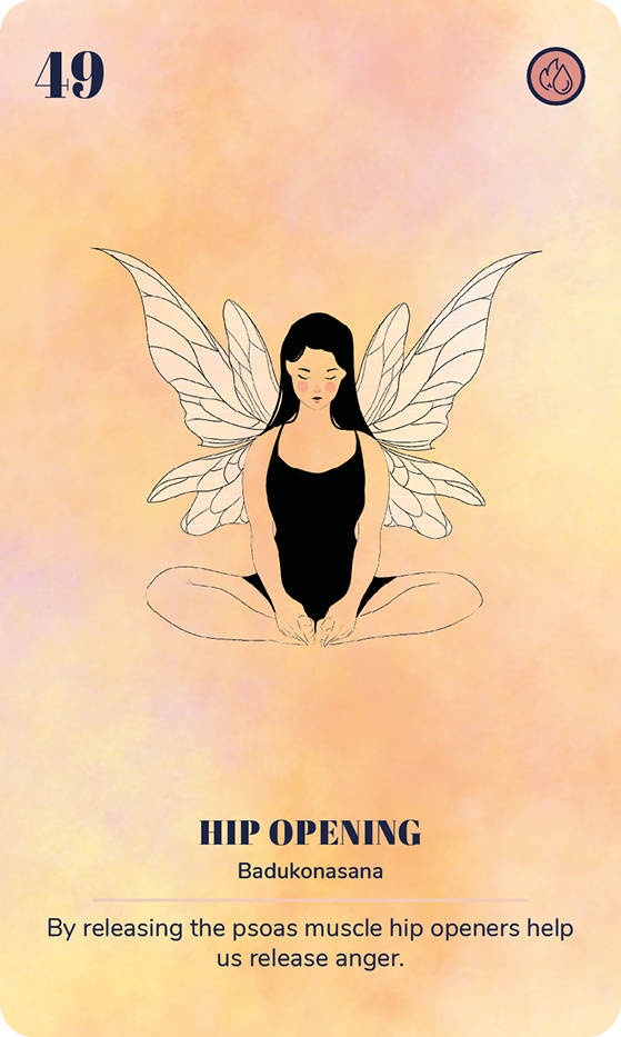A card from the Ayurveda Yoga Deck: Cooling asana
