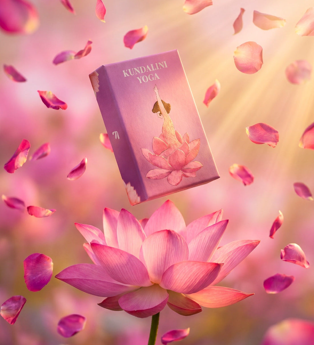 The Kundalini box above a lotus in a fall of petals