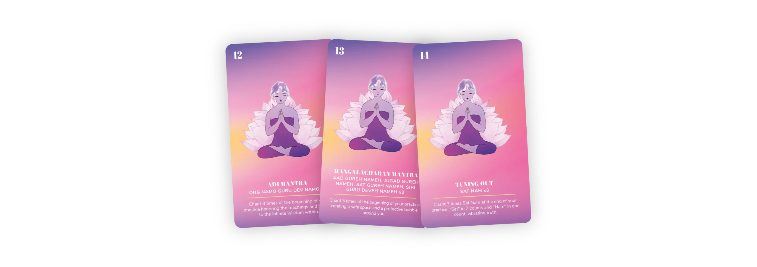 Mantras cards from the Kundalini Yoga Deck