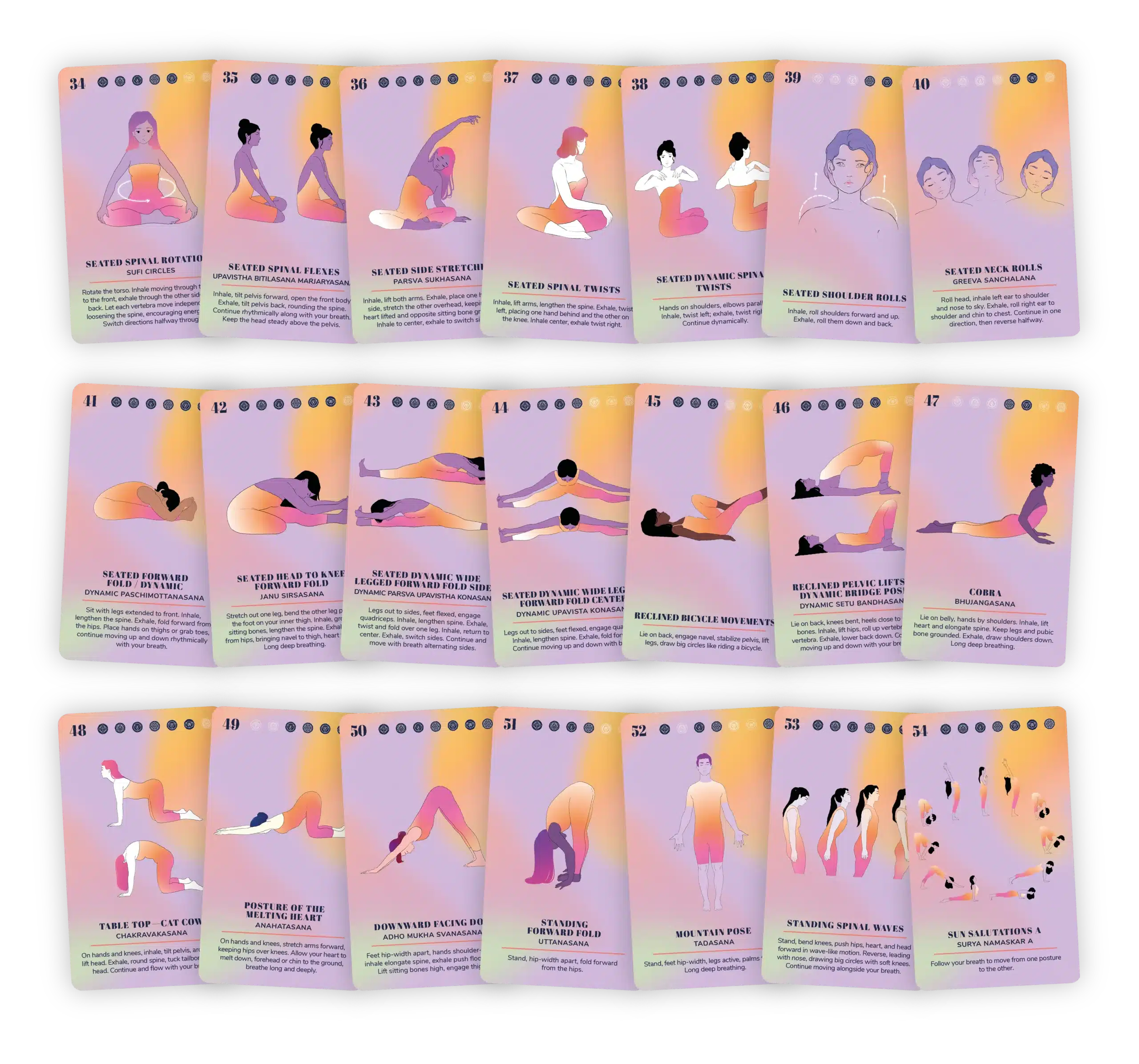 Classical warm-up cards from the Kundalini Yoga Deck