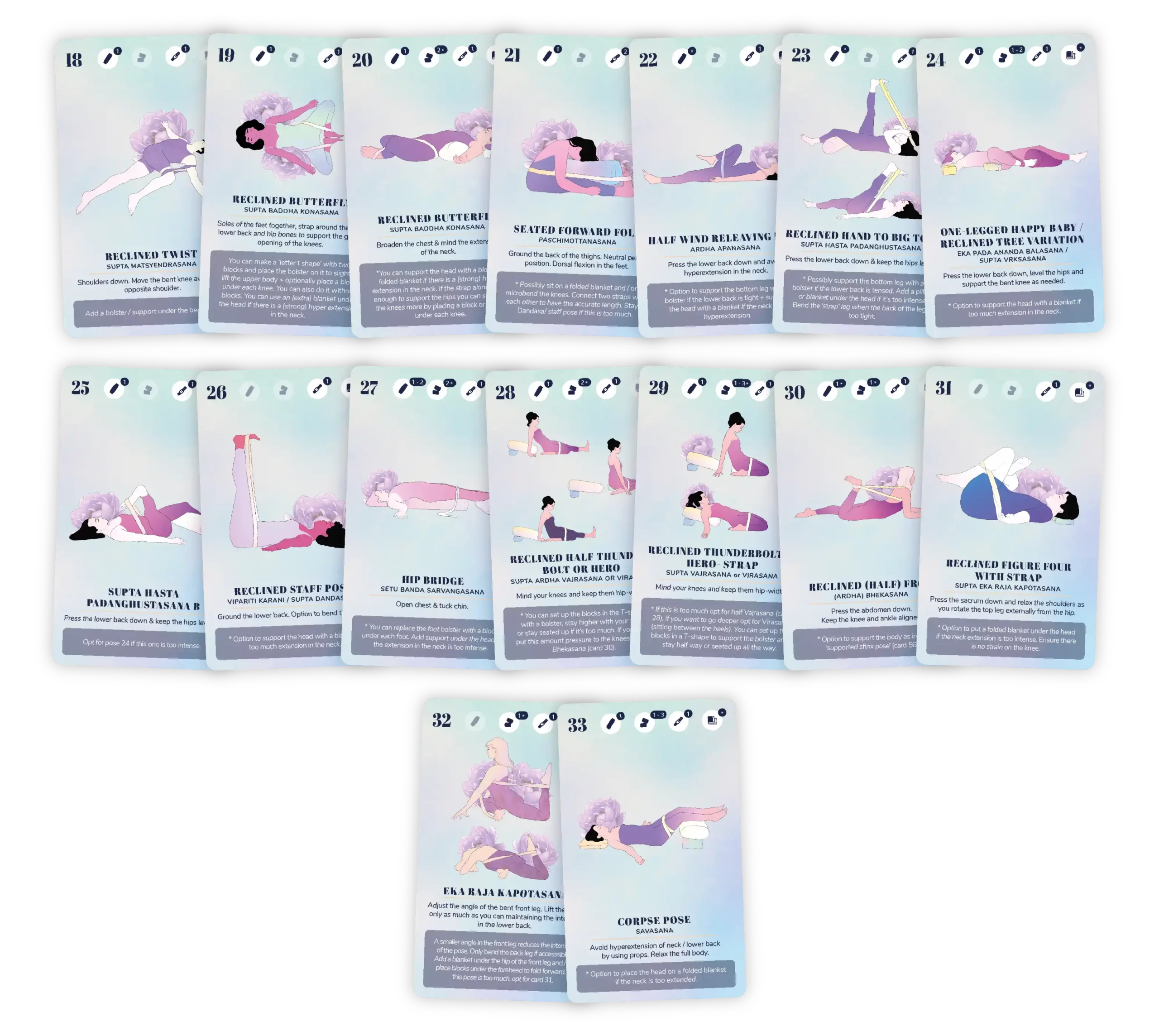 Belt practices cards from the Restorative Yoga Deck