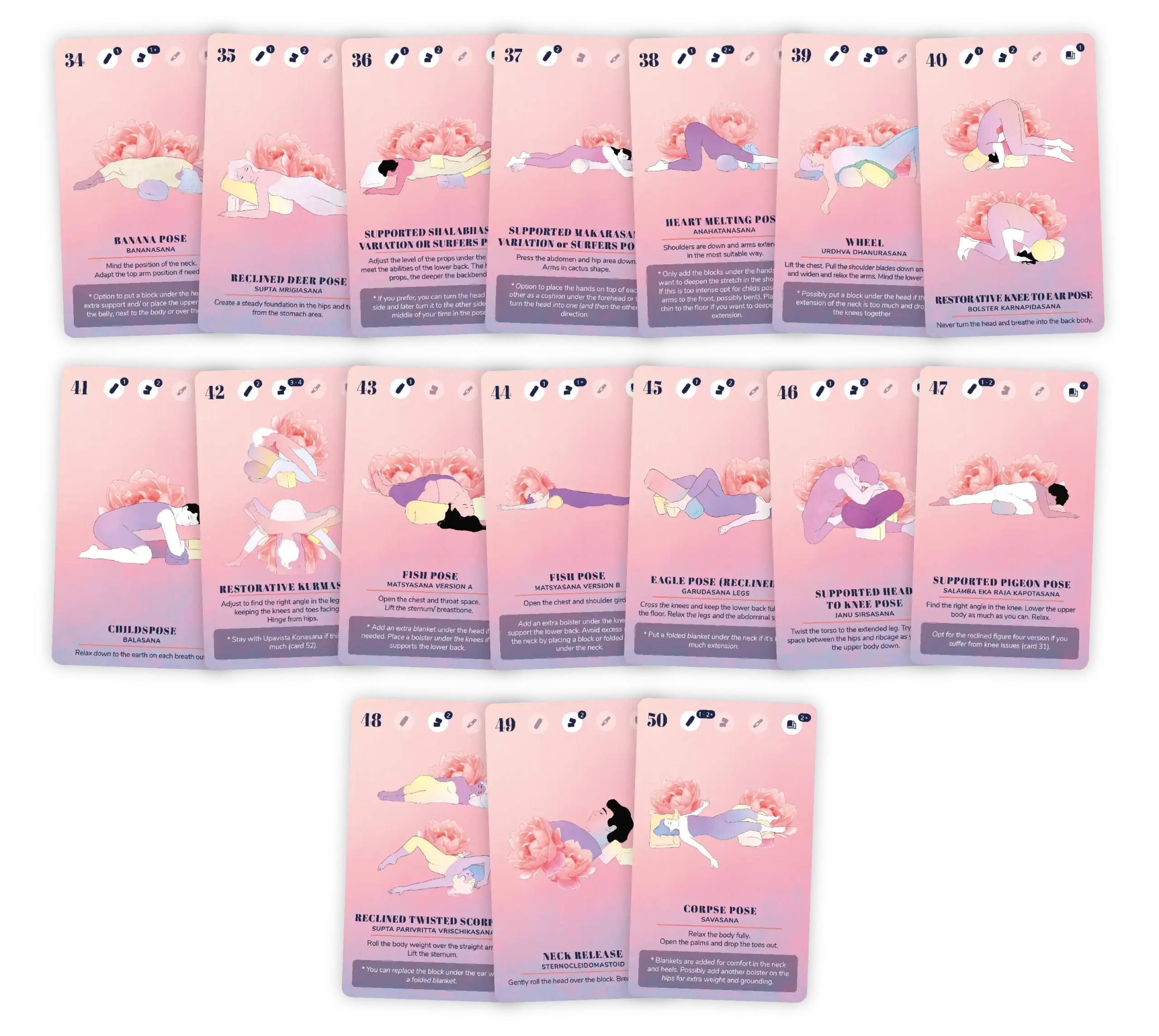 Extra props cards from the Restorative Yoga Deck