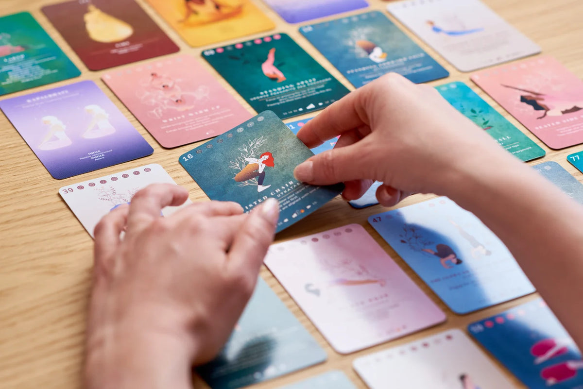 Cards laid out in a sequence