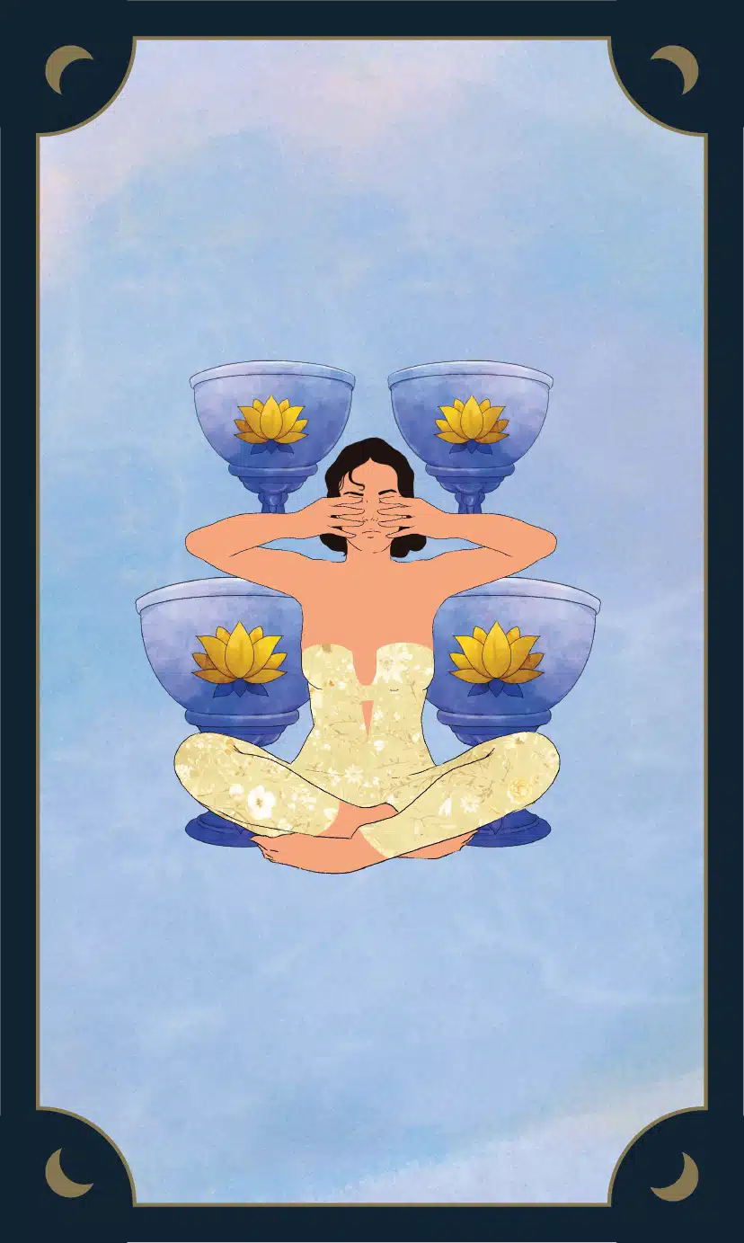 A card from the Tarot Yoga Deck: Shanmukhi mudra · overcome stagnation
