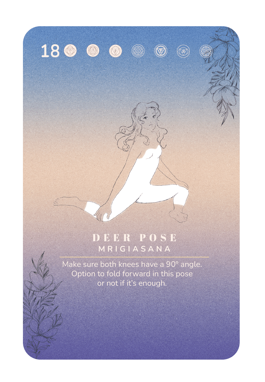Yin card 18, Deer Pose