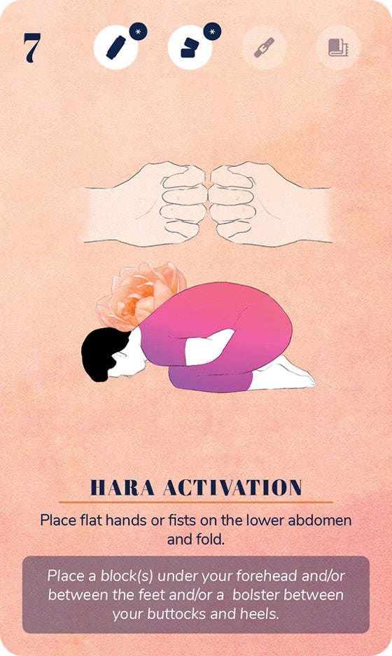 A card from the Restorative Yoga Deck