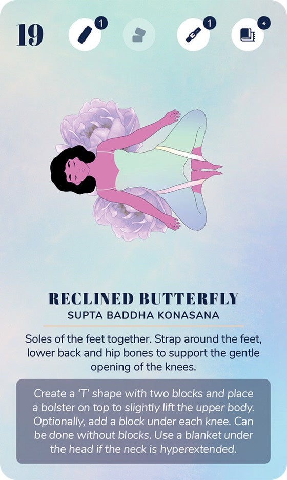 A card from the Restorative Yoga Deck