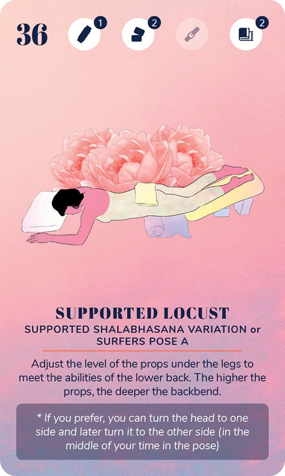 A card from the Restorative Yoga Deck