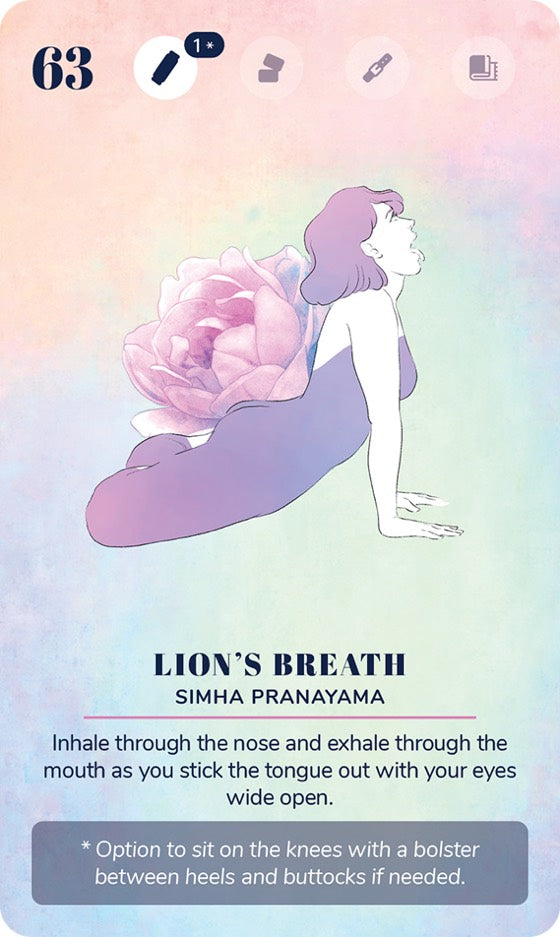 A card from the Restorative Yoga Deck